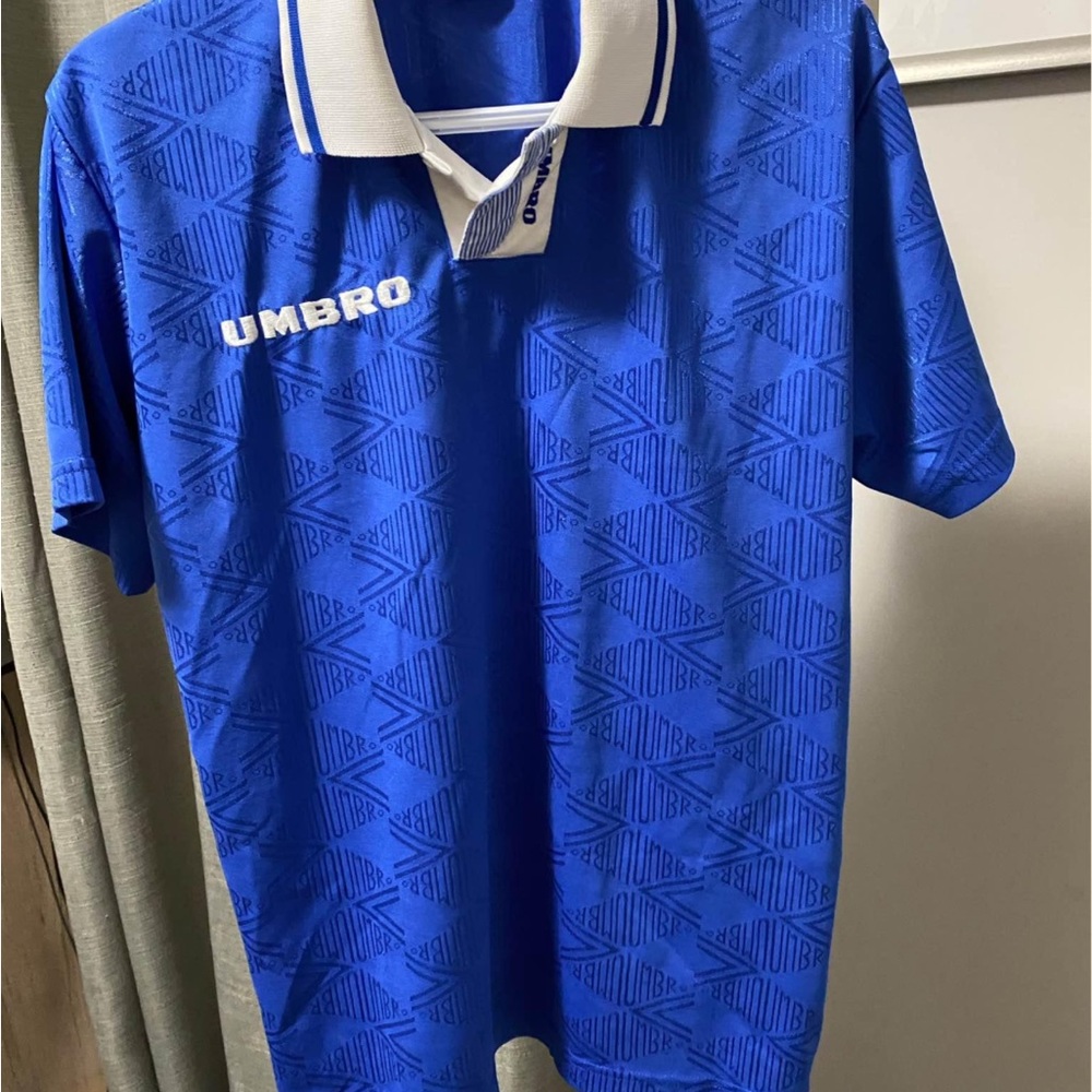 Umbro Royal Blue Polo Shirt with White Collar